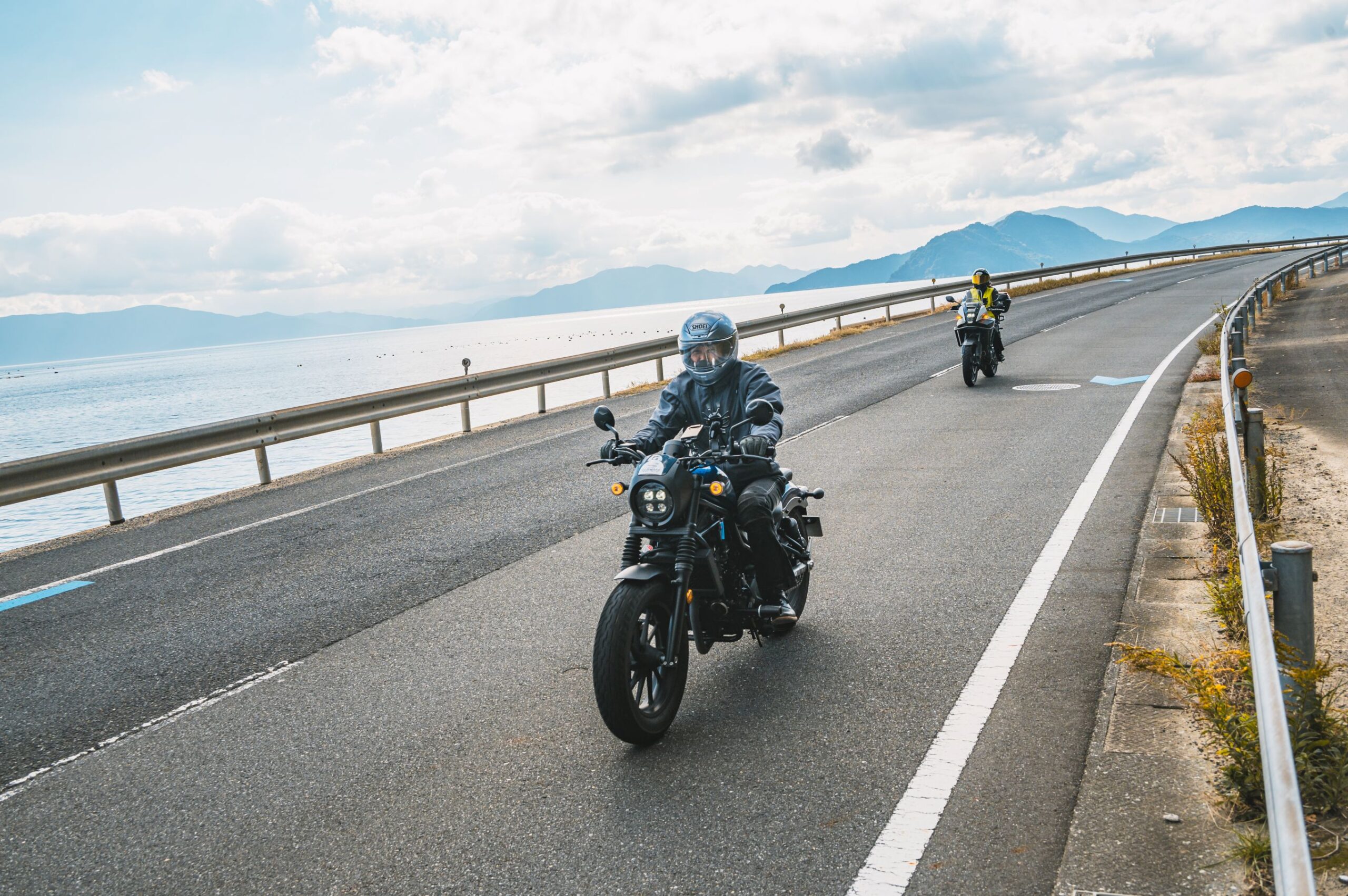 開放的な海岸線を気持ちよく走れます